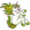 Unicorn Sliding Cartoon Colored Clipart