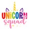 Unicorn Squad - slogan tee print design, Unicorn. Hand letter script sign catch word art design