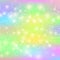 Unicorn square background with rainbow mesh. Kawaii universe banner in princess colors