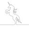 Unicorn Standing Continuous Line on White