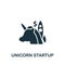 Unicorn Startup icon. Monochrome simple Fintech Industry icon for templates, web design and infographics
