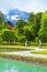 Unicorn statues in the Hellbrunn Palace gardens, Salzburg, Austria