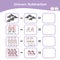 Unicorn Subtraction Math Game for Preschool. Counting Game Worksheet for Children.