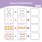 Unicorn Subtraction Math Game for Preschool. Counting Game Worksheet for Children.