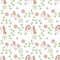 Unicorn and sweet mandala flower vine liana seamless pattern