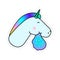 Unicorn Vomiting a Rainbow Fantasy Vector Sticker