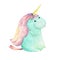 Unicorn watercolor gouache pink funny unicorn beautiful animal pony little horse clip art drawing magic unicorn illustration fanta