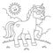 Unicorn Wearing Sunglasses Coloring Page for Kids