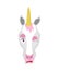 Unicorn winks. Magic horse happy emoji. Fairy Beast Vector illustration