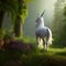 unicorn in a woods