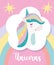 Unicorns magic fantasy cartoon horn hair rainbow pink background