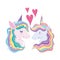 Unicorns rainbow hair animal fantasy love hearts dream cartoon