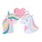 Unicorns rainbow mane love heart stars cartoon