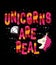 Unicorns are real. Vector handwritten lettering