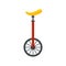 Unicycle circus icon flat isolated vector