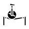 Unicycle on cord glyph icon vector illustration