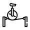 Unicycle on cord line icon vector illustration