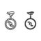 Unicycle line and solid icon, Amusement park concept, one wheel bicycle sign on white background, monocycle icon in