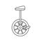 Unicycle, one wheel bicycle icon, outline style