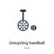 Unicycling handball vector icon on white background. Flat vector unicycling handball icon symbol sign from modern sport collection