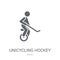 unicycling hockey icon. Trendy unicycling hockey logo concept on