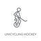 unicycling hockey linear icon. Modern outline unicycling hockey