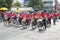 Unidentified bicycle participate parade in grand of opening the traditional candle procession festival of Buddha