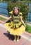 Unidentified Cute little girl with Bumble Bee costume posing at Orange Blossom Carnival