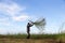 Unidentified farmers harvest cyperus malaccensis in Nga Son, Thanh Hoa, Vietnam