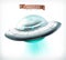 Unidentified flying object. UFO spacecraft vector icon