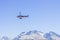 Unidentified helicopter flying over the amazing West Coast, South Island, New Zealand