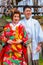 Unidentified Japanese gloom and bride at Hirosaki park