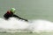 Unidentified jet ski racer at Jet ski pro tour #3, Udonthani, Thailand - May 25, 2019: Jet Ski competitor cornering at speed