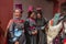 Unidentified Ladakhi women wearing ethnic traditional costumes in Ladakh, India