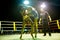 Unidentified Muaythai fighters in ring during match, Feb 22, 2013 on Chang