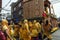 Unidentified Nepalese women parade in the street at during the the Nepalese New Year Festival