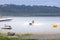 Unidentified people joying jet ski in Subic bay, Philippines