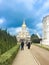 Unidentified pilgrims go to Divine Liturgy at Trinity Cathedral and Saviour Transfiguration Cathedral of Holy Trinity Seraphim-Di