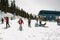 Unidentified skiers skiing on Whistler, Canada