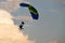 Unidentified skydivers, parachutist