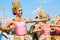 Unidentified thai dancers dancing. Elephant polo games during the 2013 King\'s Cup Elephant Polo match on August 28, 2013 at Suri