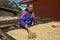 Unidentified thai hilltribe woman working at local coffee farm, Northern Thailand Chiang Mai