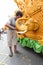 Unidentified thai people candle Carver on the traditional candle procession festival of Buddha