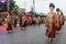 Unidentified thai people in the parade at annual festival Thao Suranaree monument