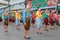 Unidentified thai people in the parade at annual festival Thao Suranaree monument