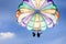 Unidentified tourist doing parachute sailing recreational activity in Boracay Island, Aklan, Philippines