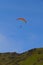 Unidentified tourist paragliding over Reynisdrangar beach in Ice