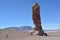 Unidentified tourist at the Piedra del Indio - Indian Rock - in Atacama desert