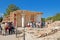 Unidentified tourists near South Propylaeon at the Knossos palace on the Crete island in Greece