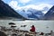 Unidentified woman inside the Los Glaciares National Park, El ChaltÃ©n, Argentina